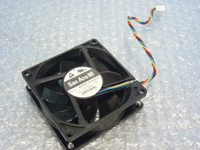 1QZE // 8cm ファン 9GA0812P4G0031 DC12V 0.48A SanAce80 / 80 X 25mm / ケーブル長さ15cm 4線4ピン // NEC Express5800/T120g 取外拍卖