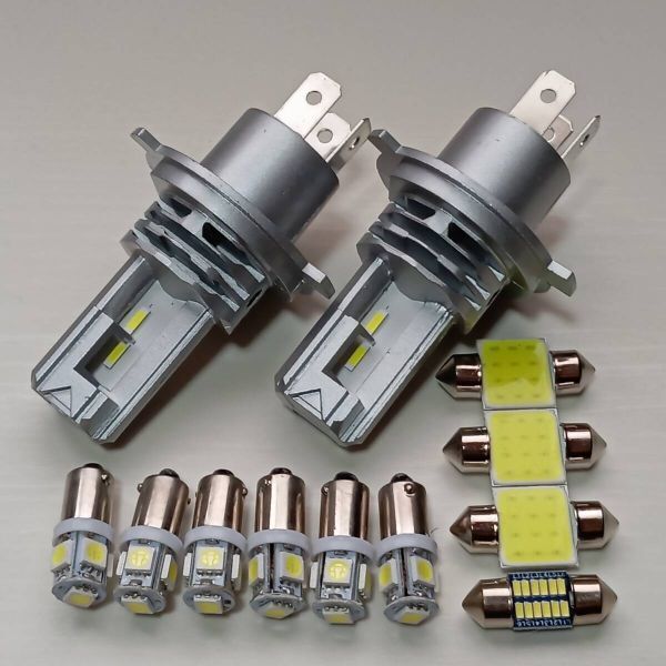 100系 ハイエース スーパーカスタムLTD 超爆光! H4 LED ヘッドライト ルームランプ 12個セット /h4z/b9/t31拍卖