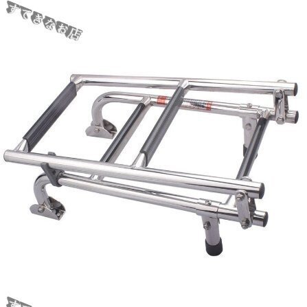 ステンレス鋼ボートはしご1PCE 4ステップ 折り畳み式 取り外し可能 トランサムマウント Fusfatwale付き 耐久性あり拍卖