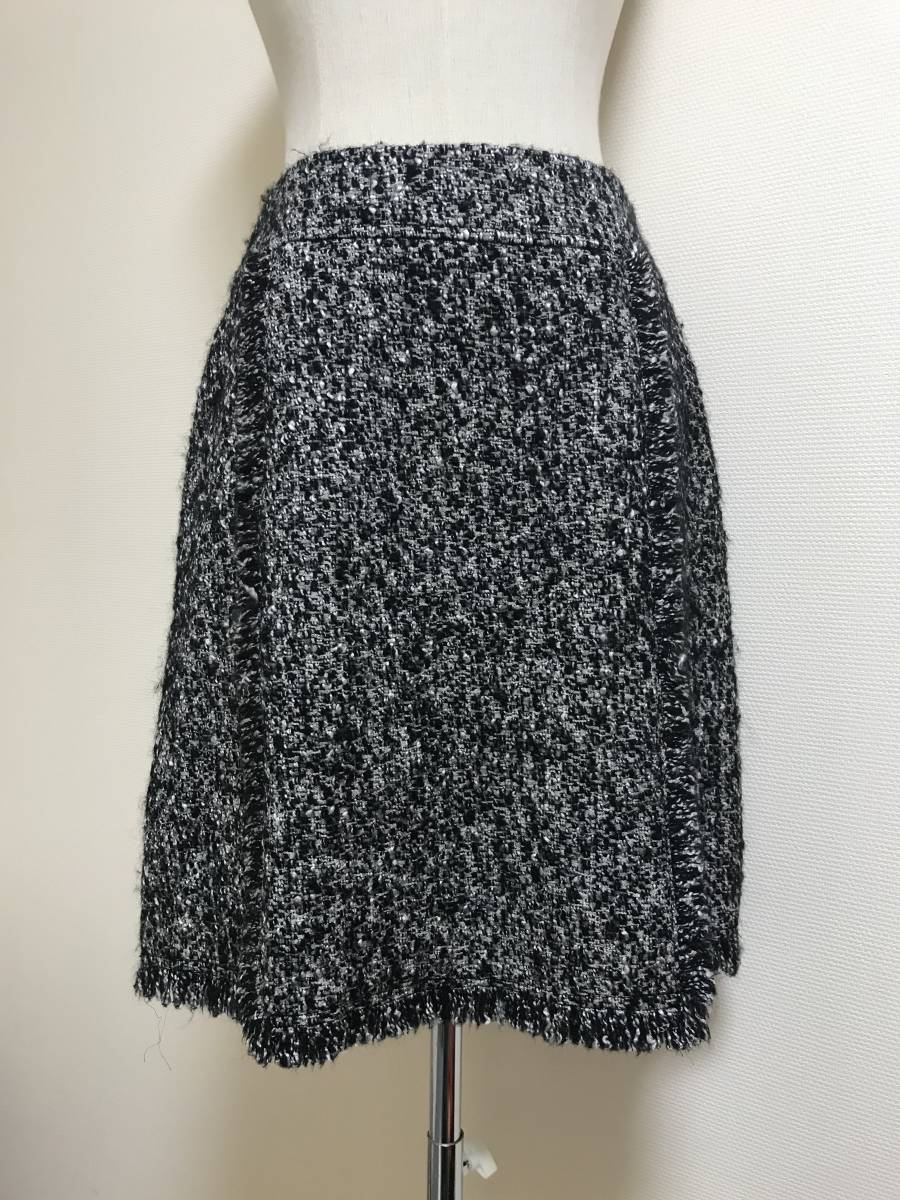 美品★ロペROPEツイードスカート日本製グレーS★5795拍卖