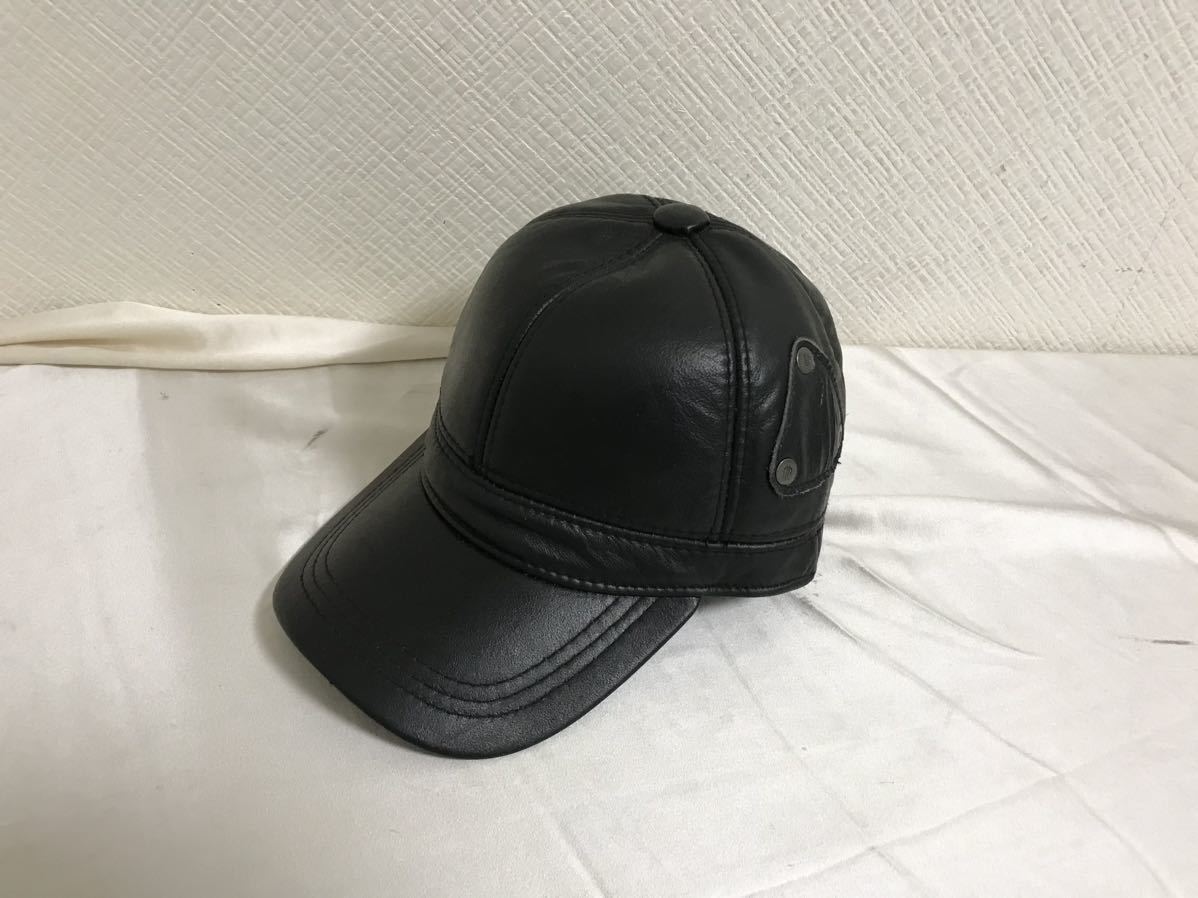 新品未使用本物セレブレザーリアル本革ラムレザー羊皮キャップ帽子黒ブラック旅行トラベルメンズレディースゴルフワークミリタリー野球帽拍卖