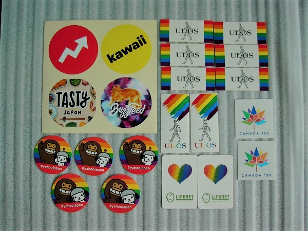虹色シール色々セット レインボープライド LGBT イベント (レインボー/kawaii/ULOS/Yahoo/Life net/CANADA150/カナダ/ボディー タトゥー)9拍卖
