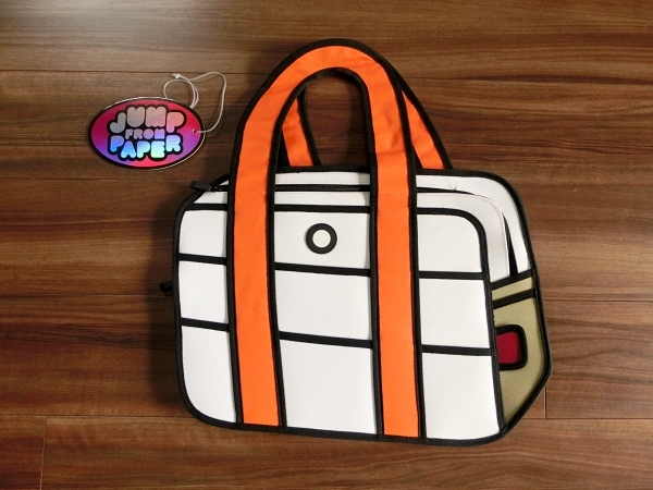 ジャンプフロムペーパー JUMP FROM PAPER IHOLA JFP-015 バッグ 白 ホワイト×オレンジ 2Dイラスト トートバッグ ハンドバッグ カバン拍卖