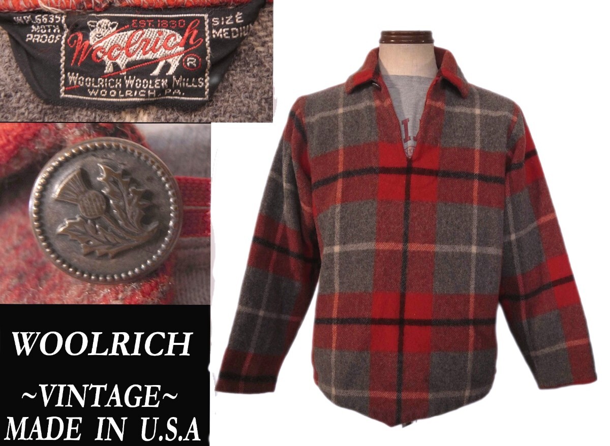 ビンテージ 黒三角タグ WOOLRICH ウールリッチ USAアメリカ製 プルオーバー JACKET ウエアハウス vintage マッコイズ RRL ネペンテス model拍卖