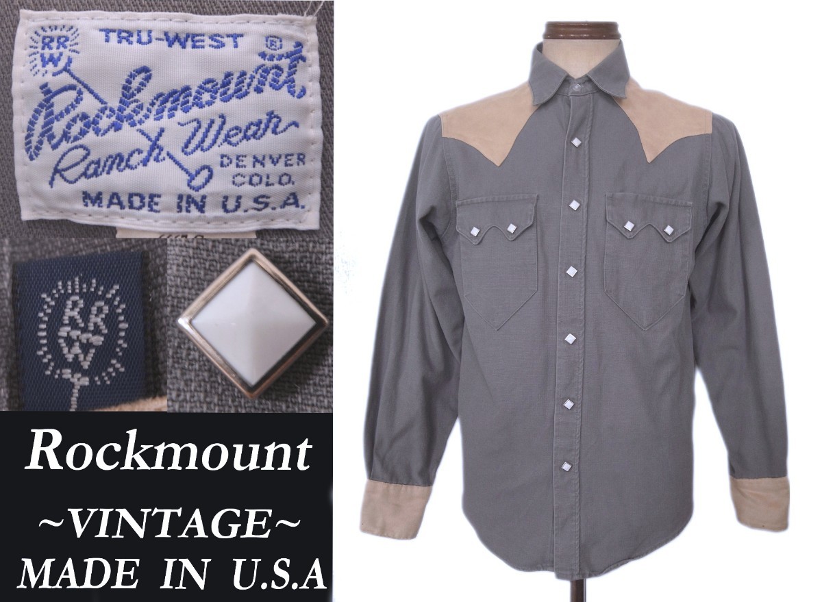 ビンテージ Rockmount ロックマウント USAアメリカ製 2トーン切替シャツ VINTAGE マッコイズ RRL ウエアハウス model ネペンテス orslow 拍卖