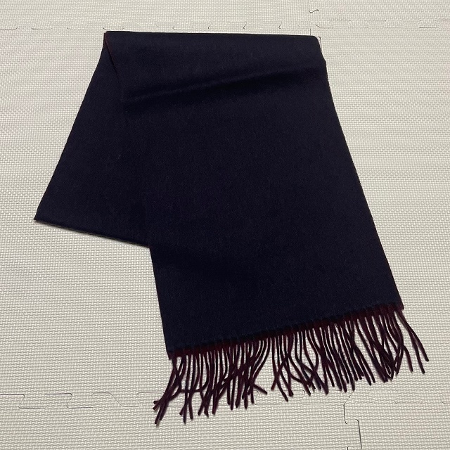 スクールマフラー 学生マフラー 学校指定品 紺×エンジ ウール商品 男女兼用 通学 通勤 中学 新品未使用拍卖