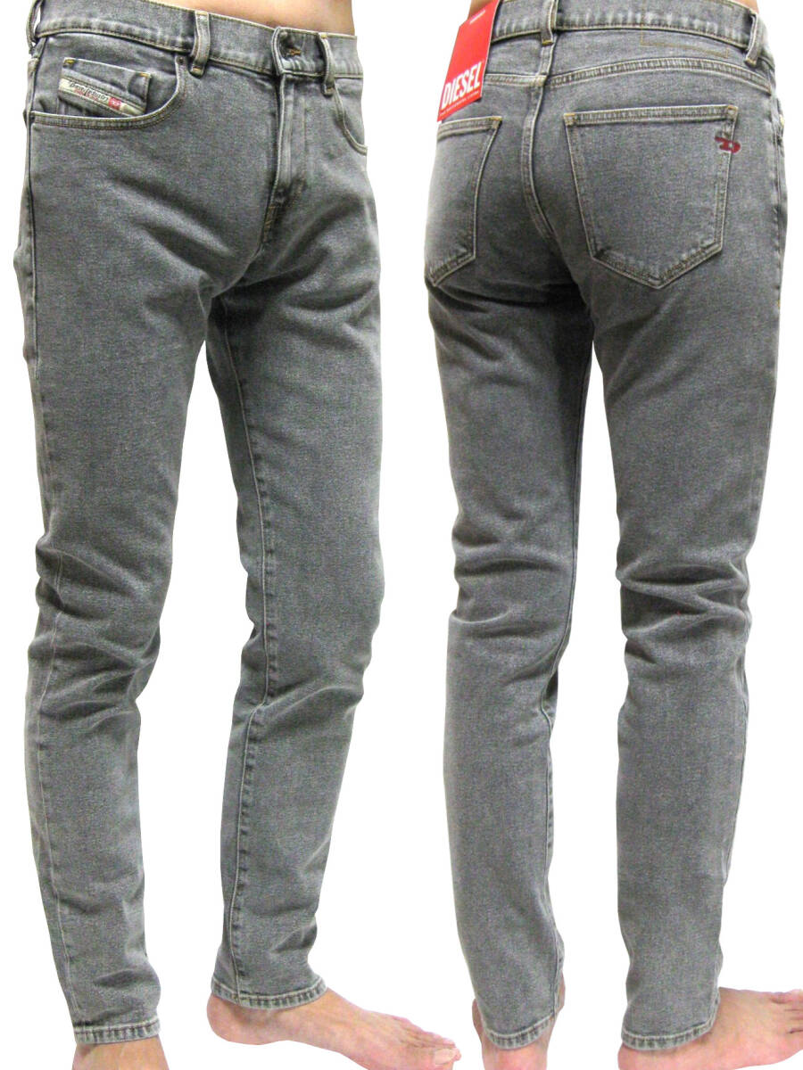 新品 直輸入 DIESEL オーソドックスなスリムテーパードストレッチ ブリーチドブラック ジーンズ W32インチ 2019 D-STRUKT 09D78拍卖