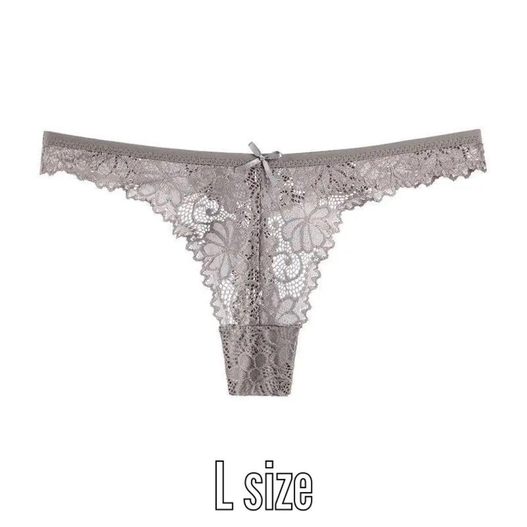 J-27.set割 シースルーTバックショーツ レディース グレー L拍卖