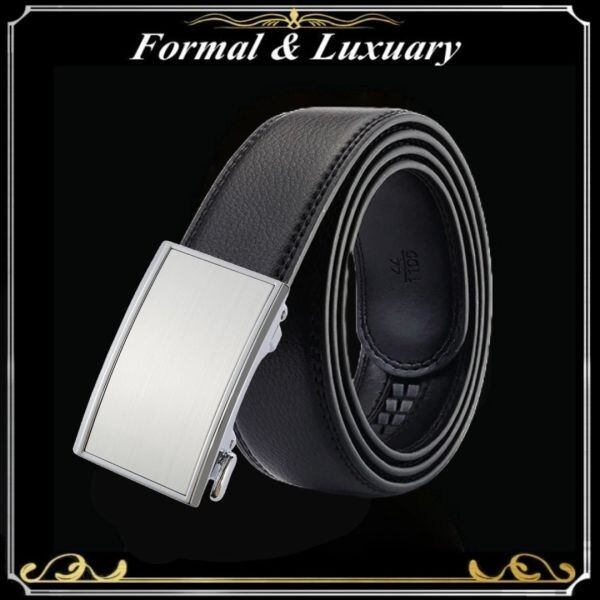 ベルト j48【黒】ブラック 穴なし 無段階調整ベルト ゴルフベルト 人気 オートロック メンズ 革 ジーンズ ビジネス カジュアル拍卖