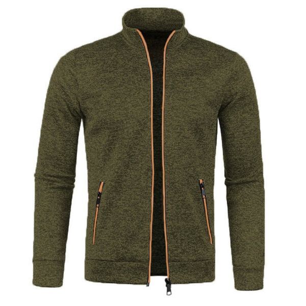 t25【XL 緑 】裏起毛 薄手 フリース ジャンパー フルジップ チャック 長袖 メンズ スポーツ ゴルフウェア アウター アウトドア 防寒拍卖