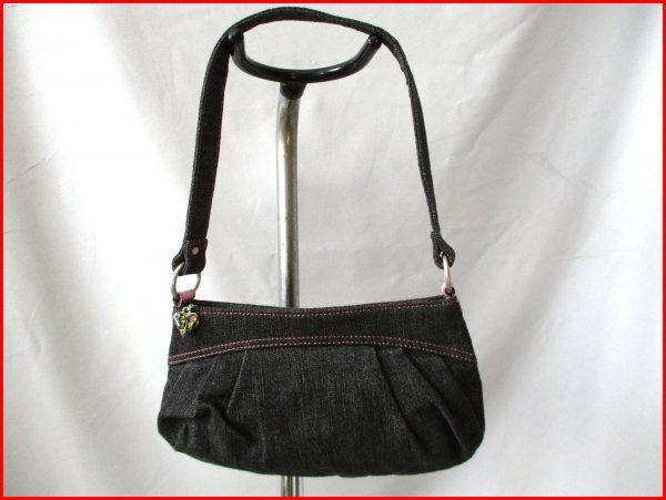 デニム ミニハンドバッグ◇BK W24cm拍卖