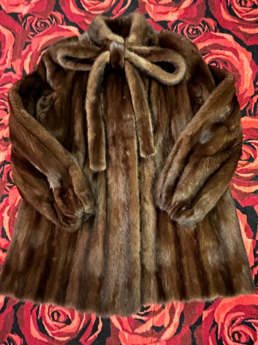 ミンクリアルファー☆取り外しおリボン付きずっしり感ゴージャスコート拍卖