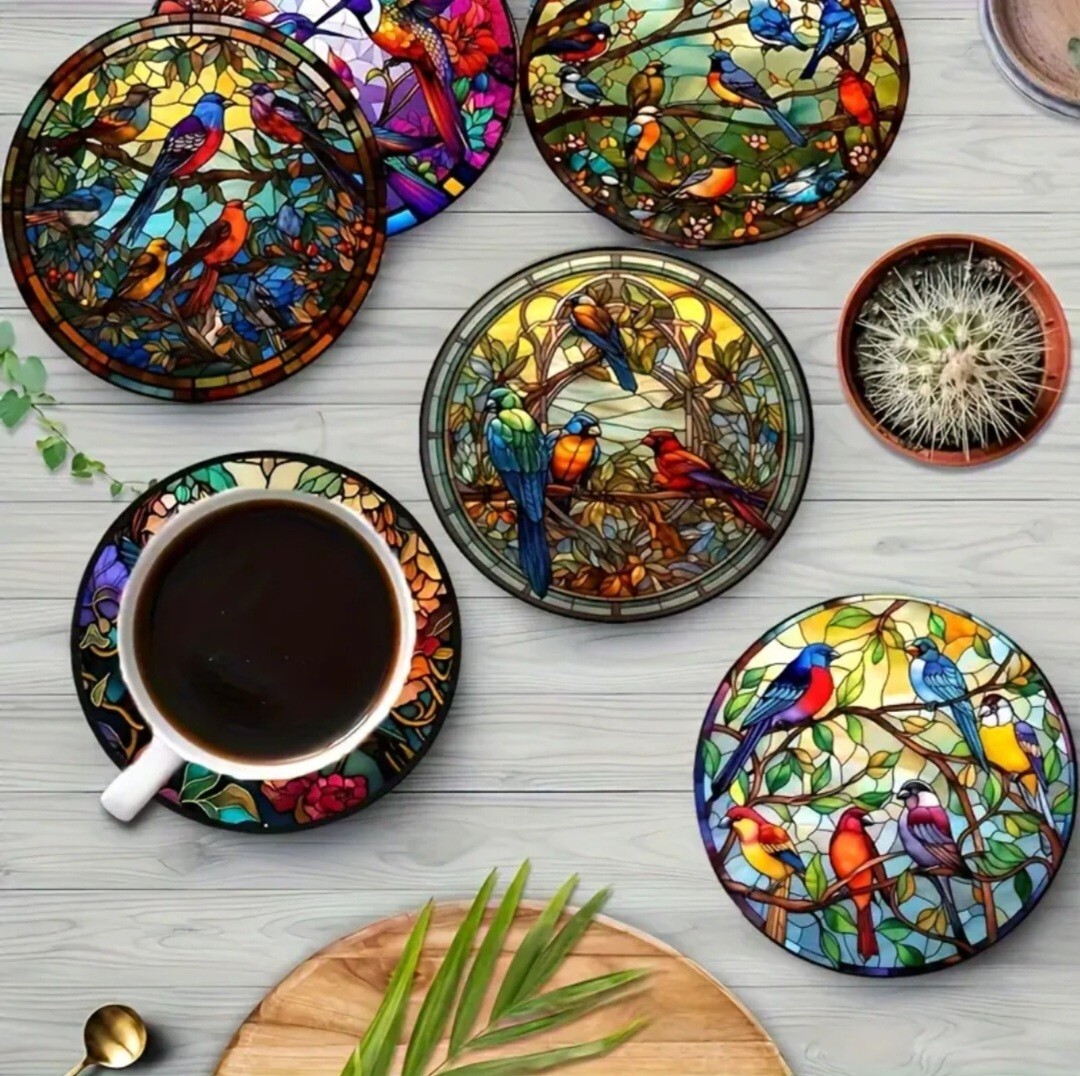 鳥の雑貨 HANAKO 木製 鳥のコースター 6点セット ハチドリ拍卖