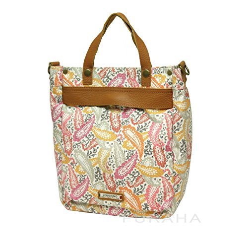 LEGGIUNO レジウノ 2WAY トートバッグ ペイズリーレッド ショルダーバッグ 斜め掛け メンズ レディース 本革 コットン拍卖