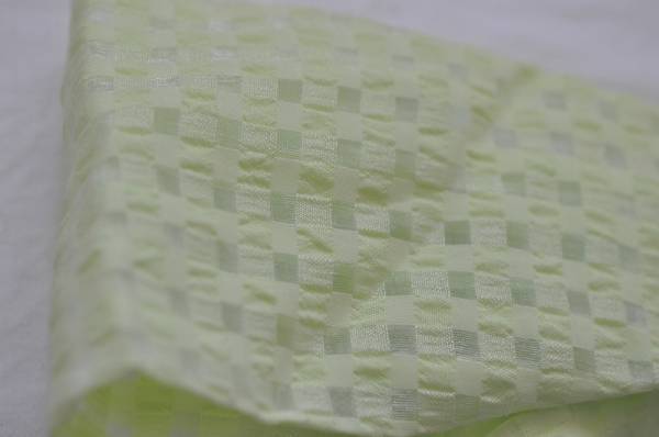 爽やかライムグリーン透けチェックのヘアバンド拍卖