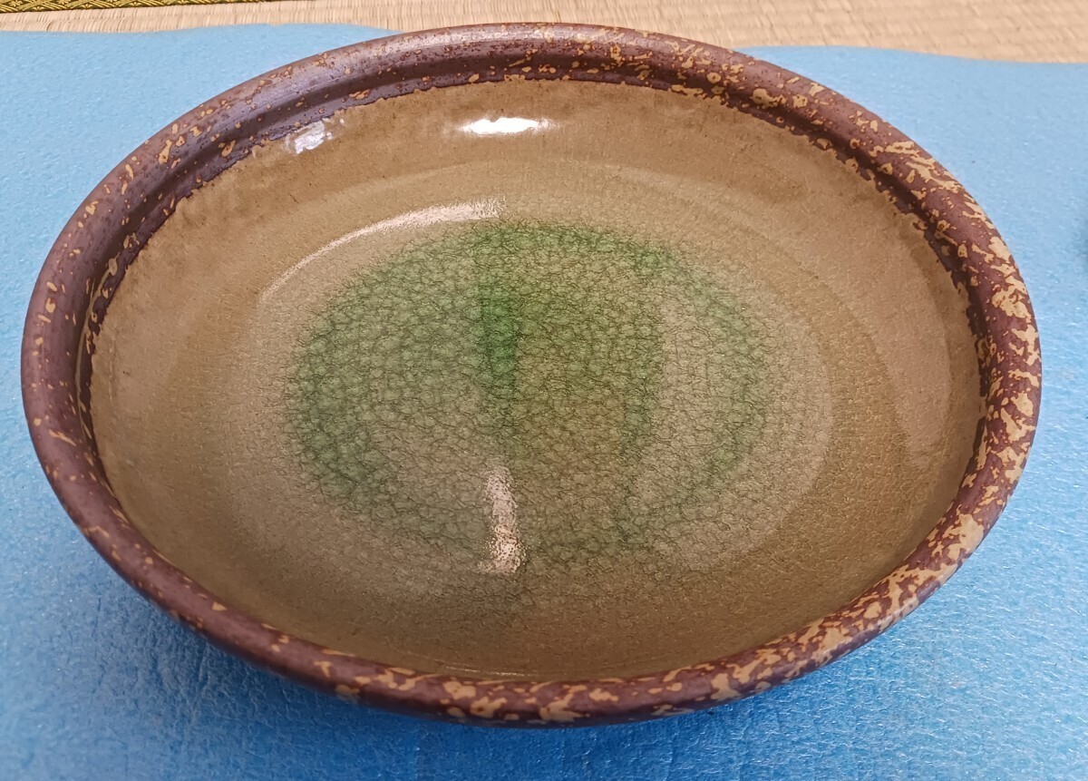 未使用 赤土 ビードロ 皿 四季の器 石鳳窯 大皿拍卖