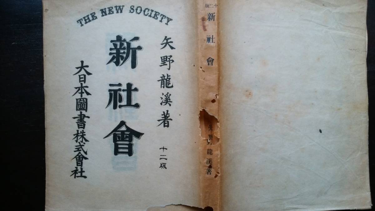 矢野龍渓 『新社會』 明治35年12版 大日本図書 並品です Ⅳ拍卖