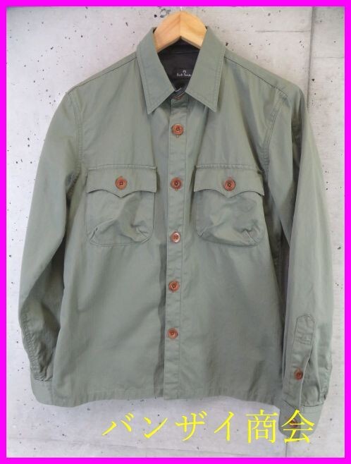 030m117◆美品です◆日本製◆Paul Smith ポールスミス 長袖ミリタリーシャツ M/ジャケット/M-65/ブルゾン/ニットセーター/コート/パンツ拍卖