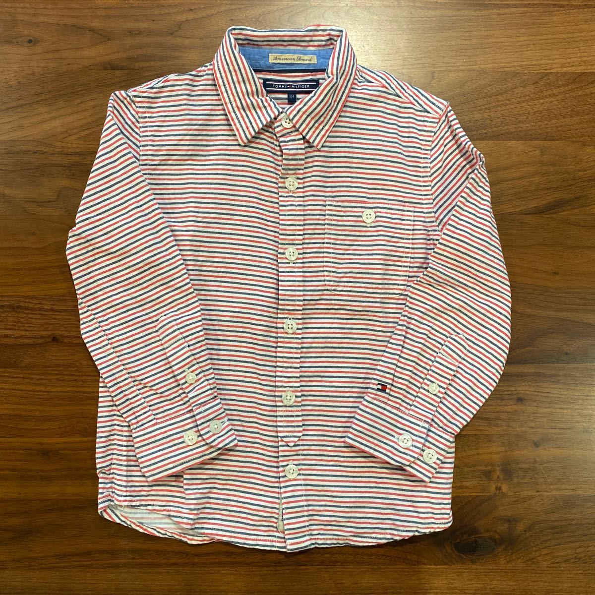 トミーヒルフィガー TOMMY HILFIGER キッズ 長袖シャツ ボーダー 美品 100cm拍卖