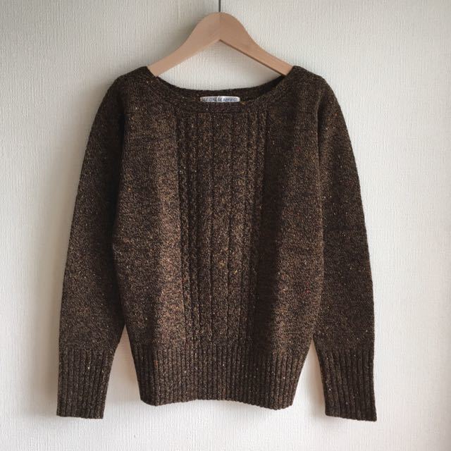 新品未使用 Le Ciel de Harriss ボートネック ケーブルニット セーター ネップ ウール ルシェルドハリス サイズ36拍卖