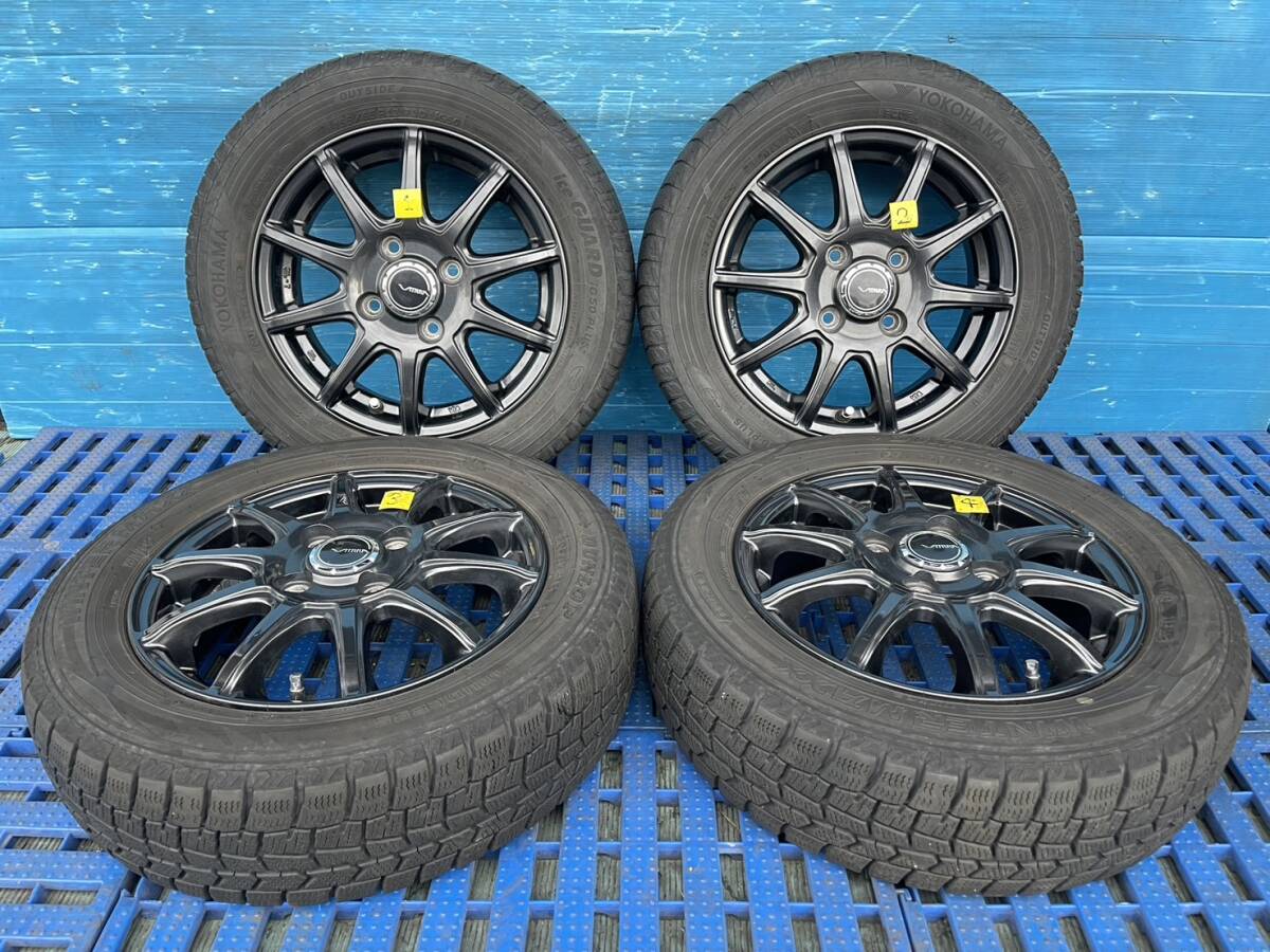 佐川★13インチ 社外アルミホイール VATRRA HEART VOICE 4本★13x4J+45 4H/穴 PCD100★軽四/冬用スタッドレス 残山なし 155/65R13★I0757B拍卖