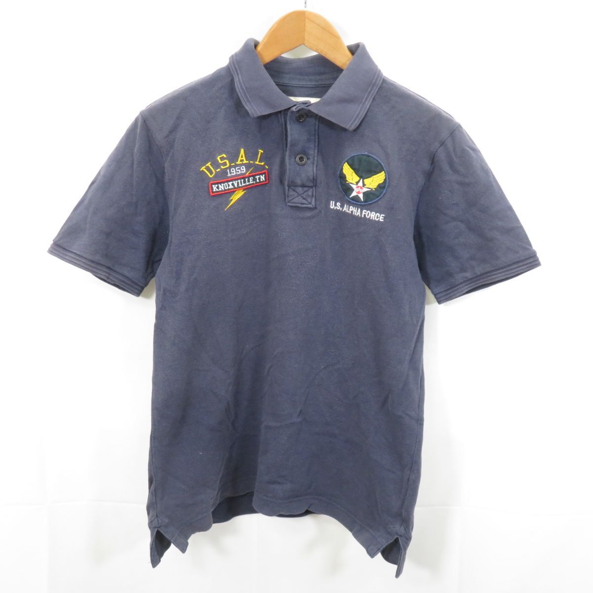 ALPHA パッチ ポロシャツ sizeL/アルファ 0102拍卖