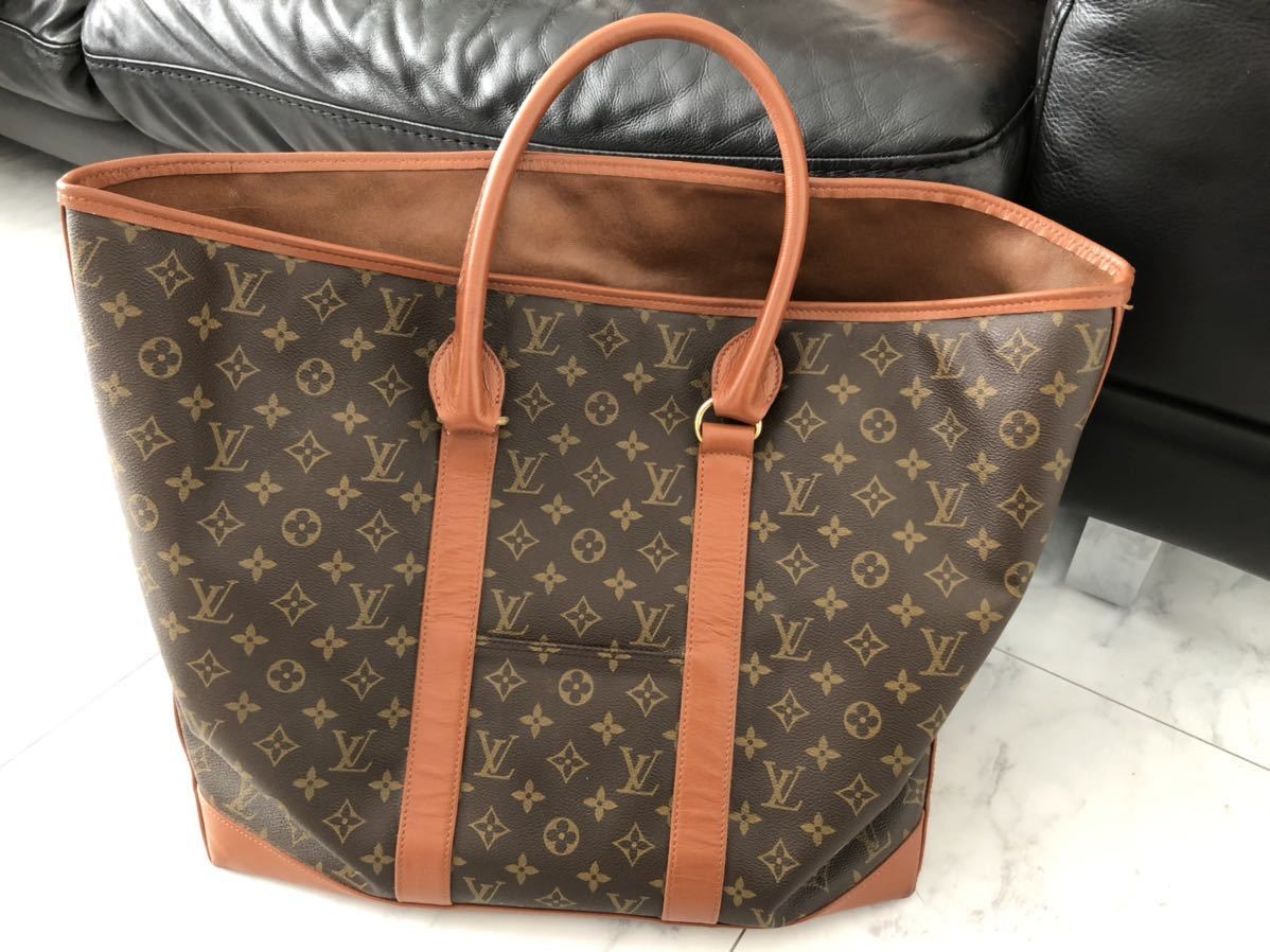 LOUIS VUITTON ルイヴィトン モノグラム トート バッグ マザーズバッグ 特大 ビッグ 廃盤 レア 旅行 ボストン 本物拍卖