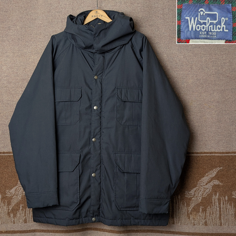黒 ウール裏地 【WOOLRICH】 80年代 ウールリッチ マウンテンパーカ L マウンテンパーカー ハンティング ジャケット ビンテージ 70s80s90s拍卖