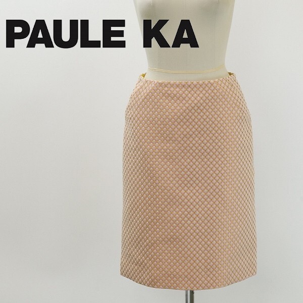 ◆PAULE KA ポールカ 織り柄 スカート ピンク 36拍卖