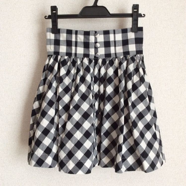 H&M Divided ギンガムチェック ボリューム ミニスカート ブラック×ホワイト サイズ8 S相当 ハイウエスト ロリータ ゆめかわいい milk拍卖