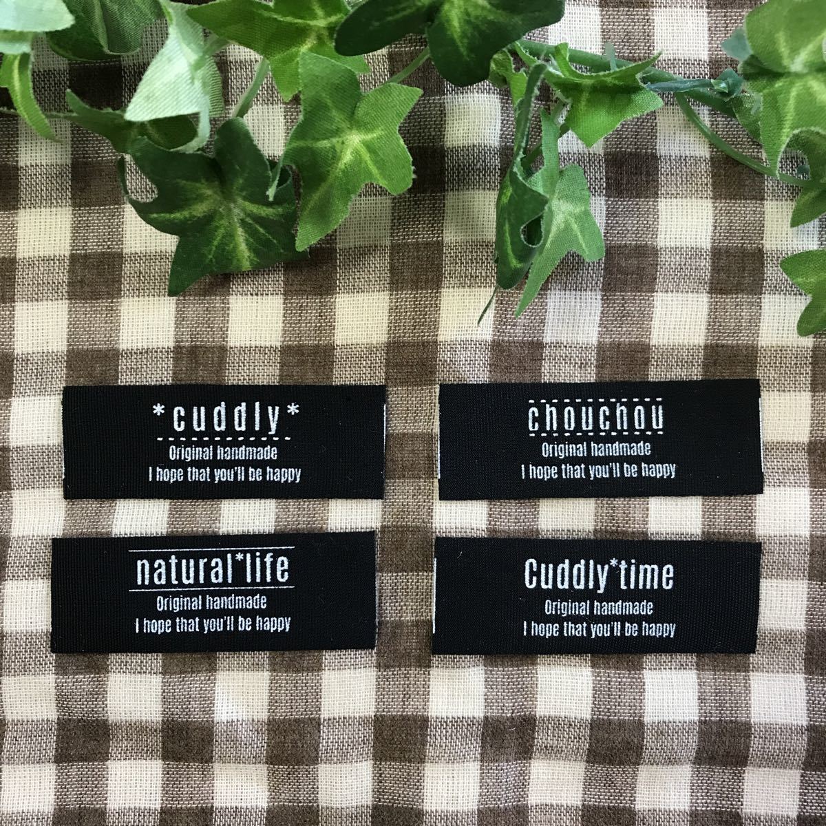 【数量3】★№139 HASHIATOYA カラータグ 黒×白文字 20mm幅 4柄×6セット=24枚拍卖