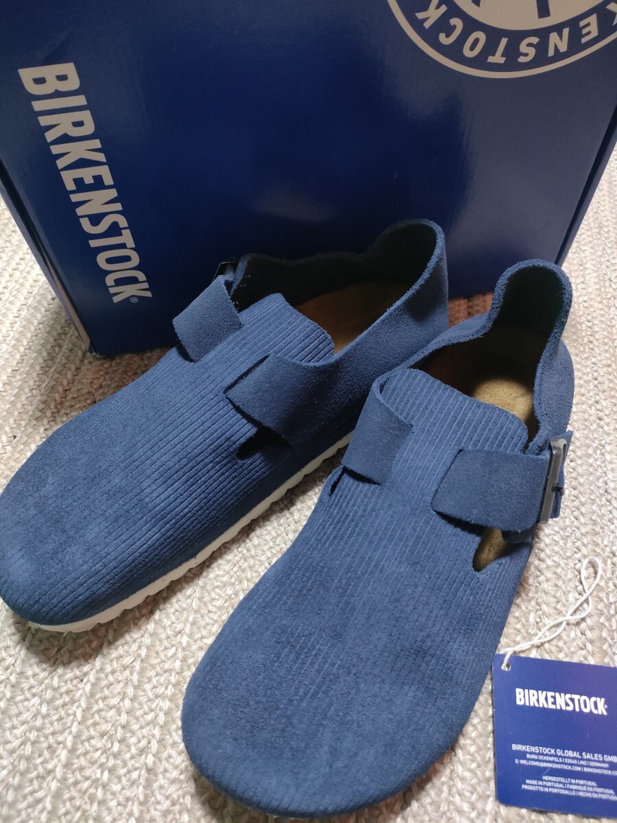 新品 定価22000 BIRKENSTOCK LONDON スエード コーデュロイ 44 28.5cm ネイビー ビルケンシュトック ロンドン サンダル拍卖
