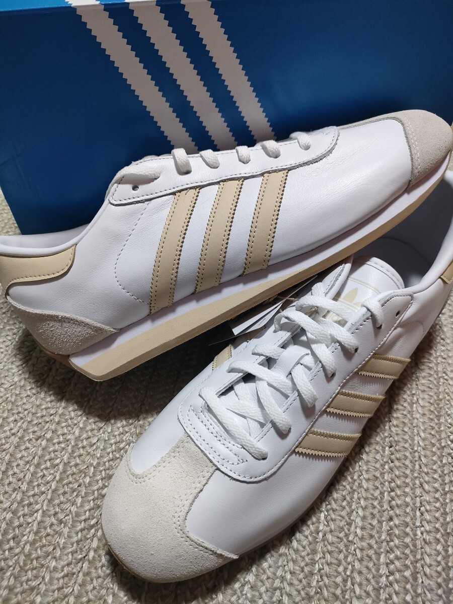 新品 未使用 adidas COUNTRY II 27.5cm 天然皮革 レザー ホワイト 白 ベージュ アディダス オリジナルス カントリー拍卖