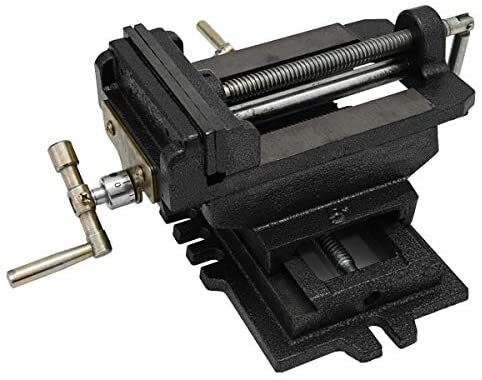 125mm スライドクロスバイスボール盤 2軸 旋盤 フライス盤 万力 卓上 固定 クランプ テーブルバイス ベンチバイス拍卖