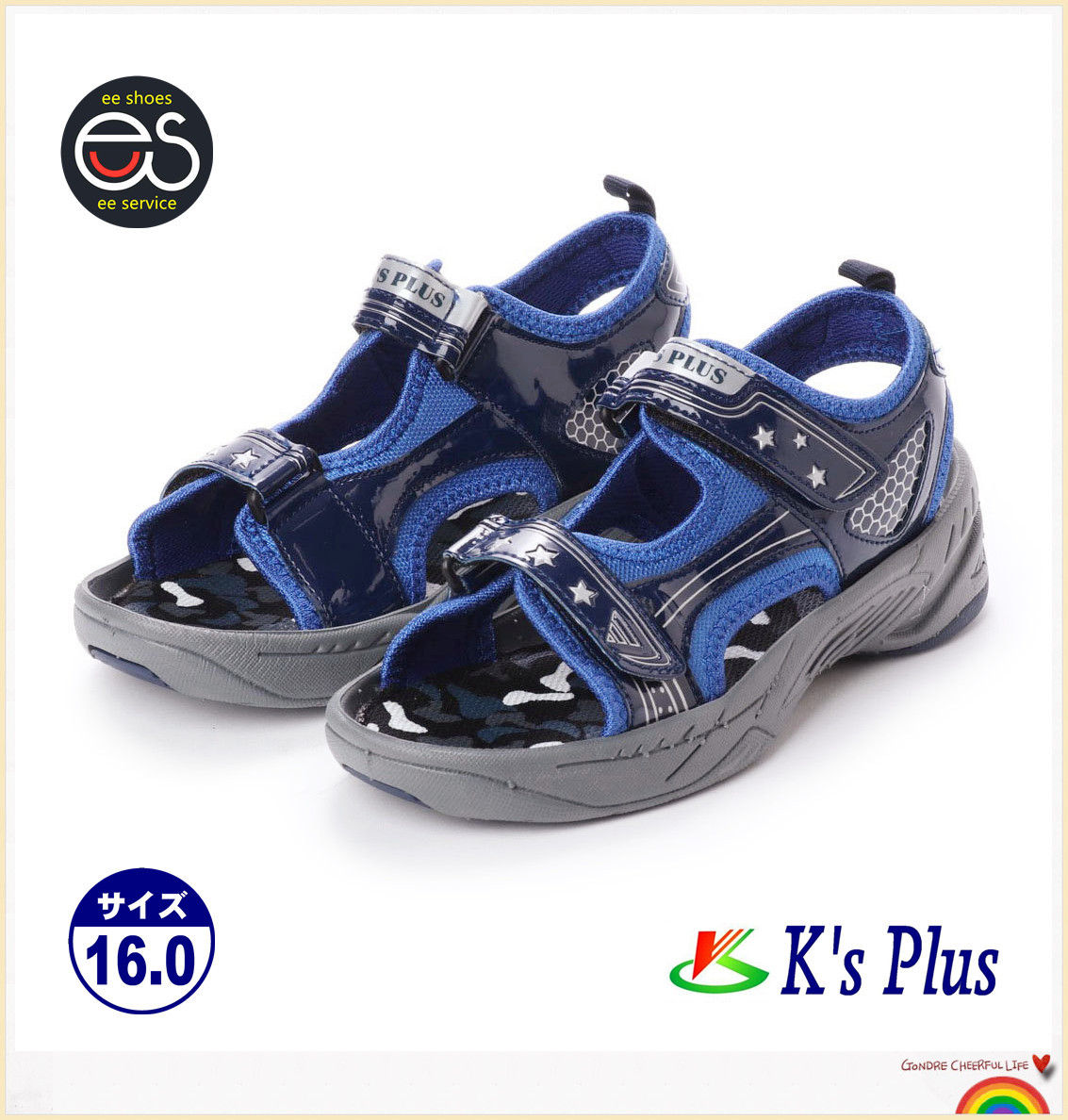 ★新品★【17915-nav-160】キッズスポーツサンダル 軽量&防滑底 2本ベルトで自由調整 アクティブ拍卖