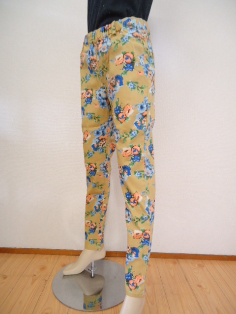 【KCM】pt2-7332300102-18L★新品★【アナザーブランチ】レディース 花柄 ストレッチパンツ ベージュ系 L オリーブ デ オリーブ拍卖