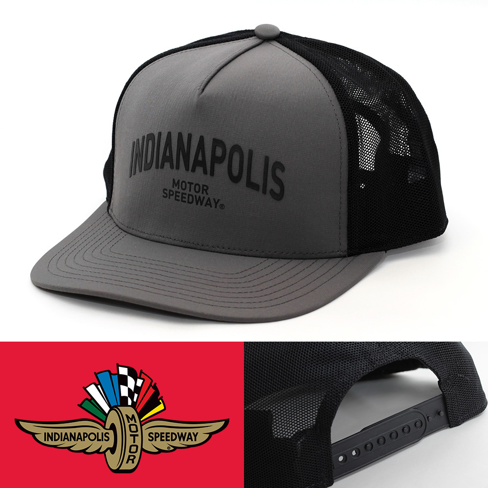 キャップ 帽子 インディアナポリス モーター スピードウェイ Indianapolis Motor Speedway Rubber Mesh Hat グレー ims9mh0037 平ツバ USA拍卖