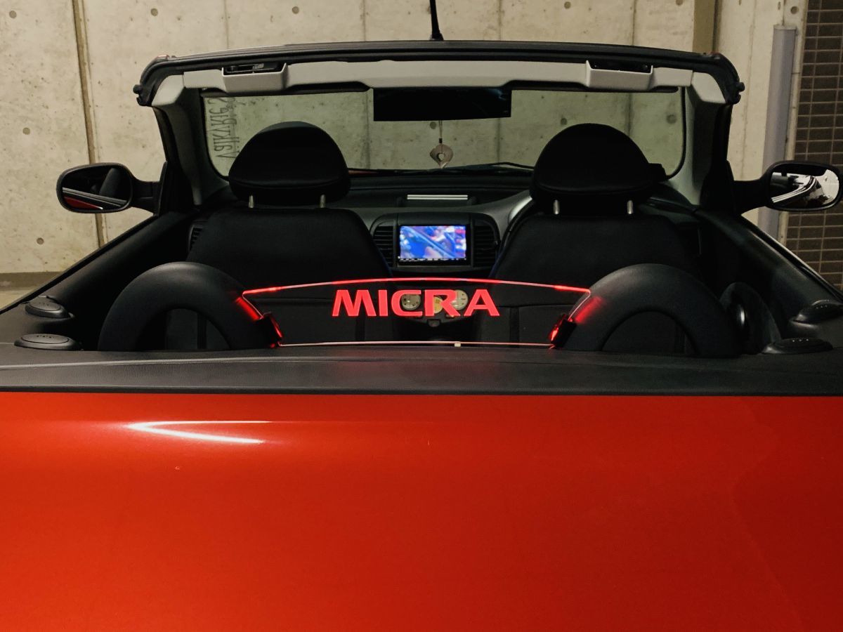 valkyrie style ニッサン マーチ マイクラ micra C+C FHZK12 MICRA 専用ウィンドディフレクター LED 赤!!、拍卖