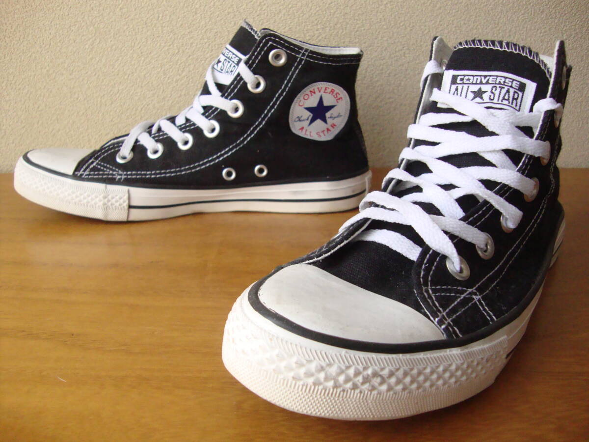 CONVERSE コンバース ALL STAR Hi 24cm 黒×白 オールスター キャンバス ハイカット スニーカー拍卖