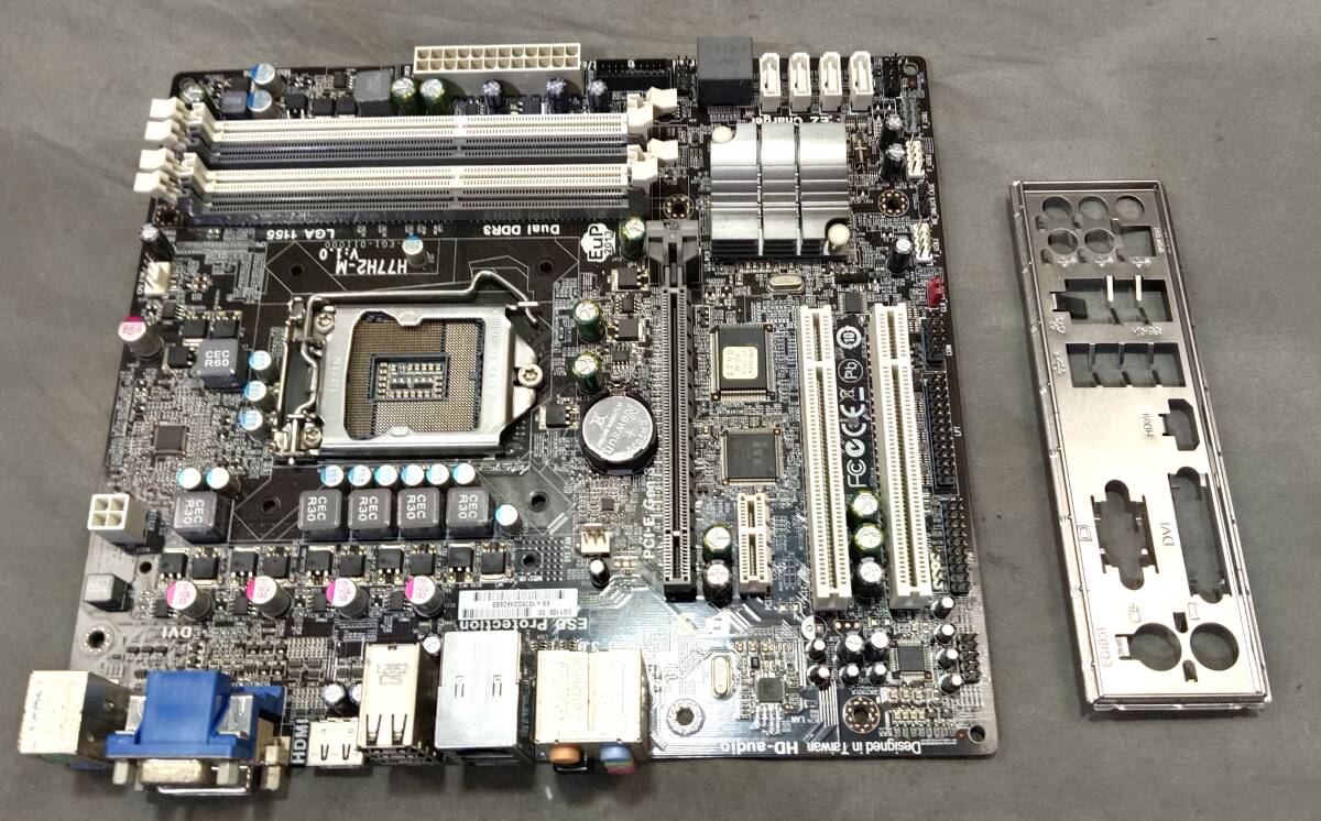 【中古パーツ】BIOS確認のみ、ECS H77H2-M v:1.0 マザーボード IOパネル付 LGA1155 ■MB5702拍卖