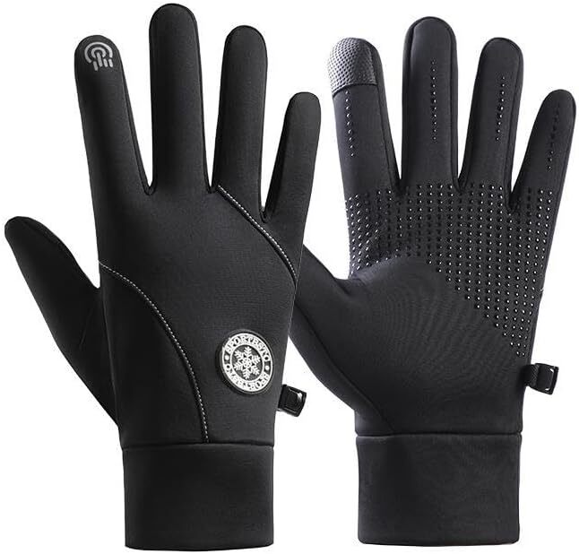 防寒グローブ 裏起毛 スマホ対応 サイクリング手袋 防風 保温 滑り止め 撥水加工(サイズ:L)Q24拍卖