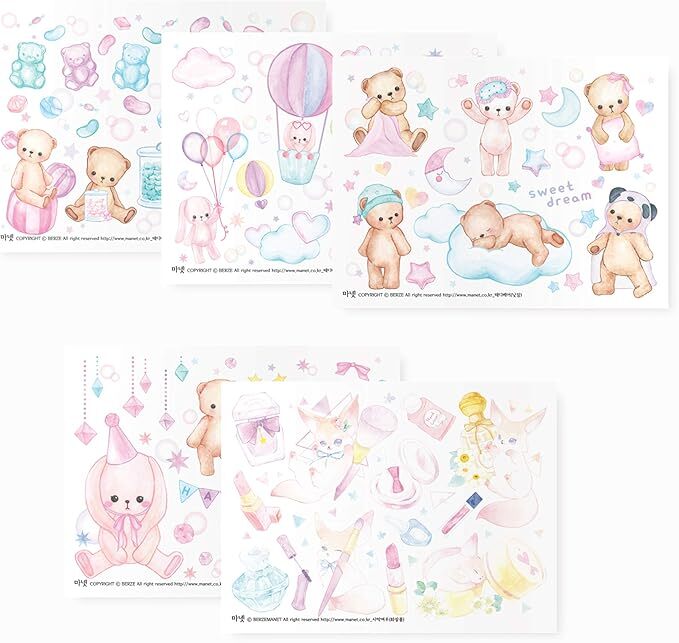 ステッカー MANET sticker seal カッティングシール50枚セット テディー拍卖