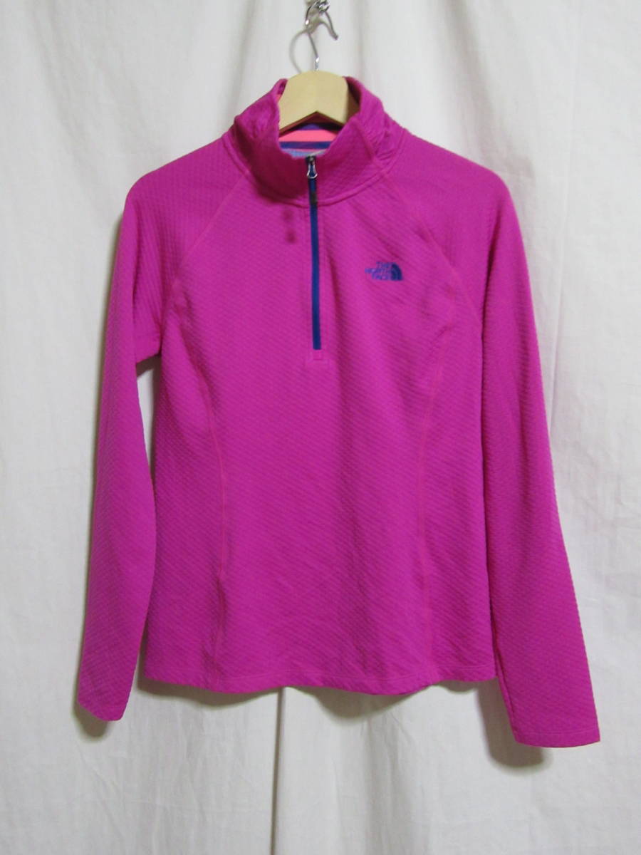 ☆☆送料無料☆THE NORTH FACE☆ハーフジップカットソー☆サーマル☆ストレッチ☆ピンク系☆M☆A20☆拍卖