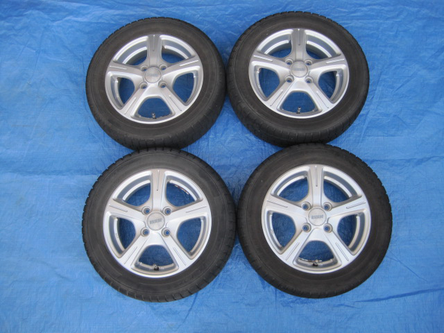 スタッドレス付 RIVERLINE 13インチ ホイール 155/65R13 4本 13X4 PCD 100 +43 #W005 RIVER LINE リバーライン拍卖