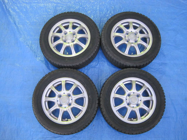 スタッドレス付 LAYCEA 13インチ ホイール 155/65R13 4本 13X4.00B PCD 100 +42 レイセア #W011拍卖