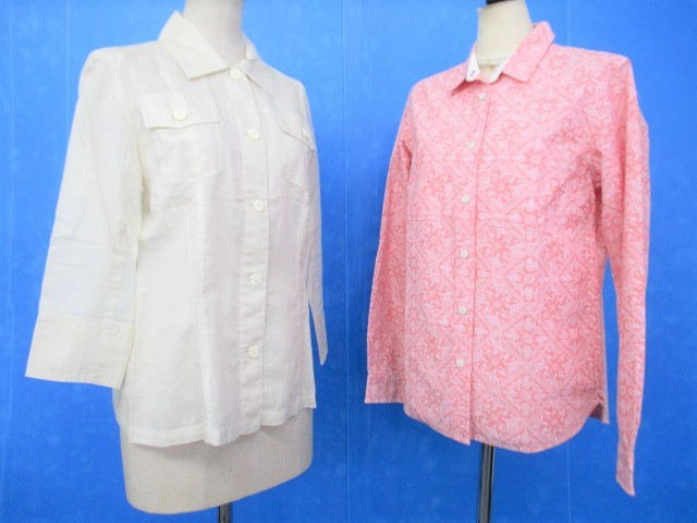 【お買得!】★レディスブラウス2点セット★①MOONLIT FIELD/七分袖/ベージュ/サイズ11R ②TOPVALU/トップバリュ/長袖/ピンク/M拍卖