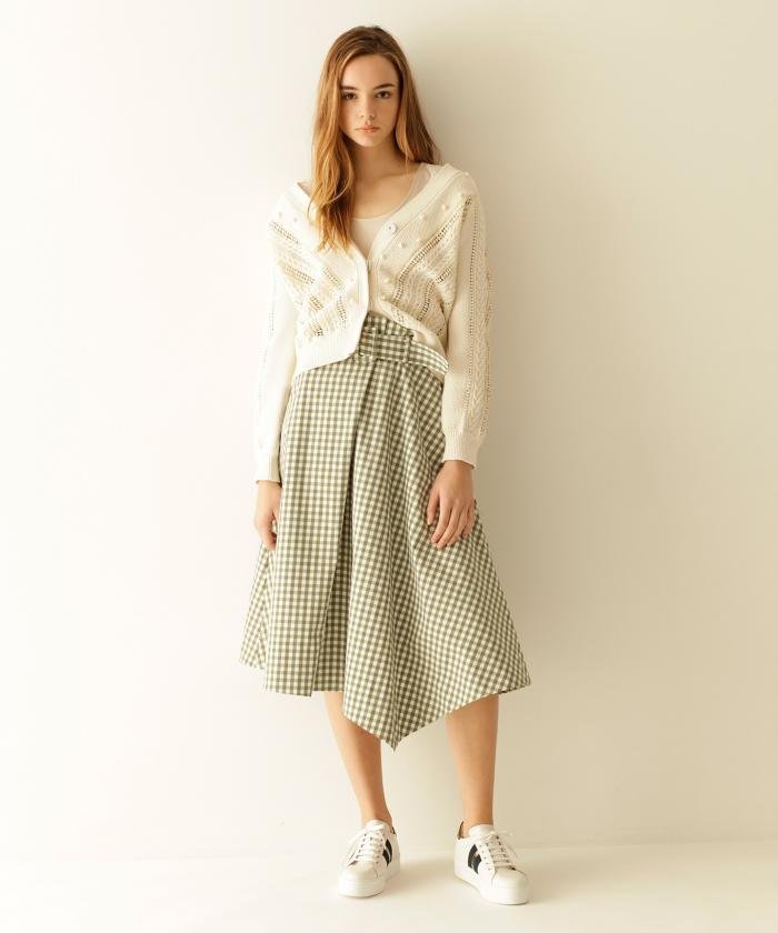 【新品】GRACE CONTINENTAL(グレースコンチネンタル)チェックレイヤードフレアスカート 36拍卖