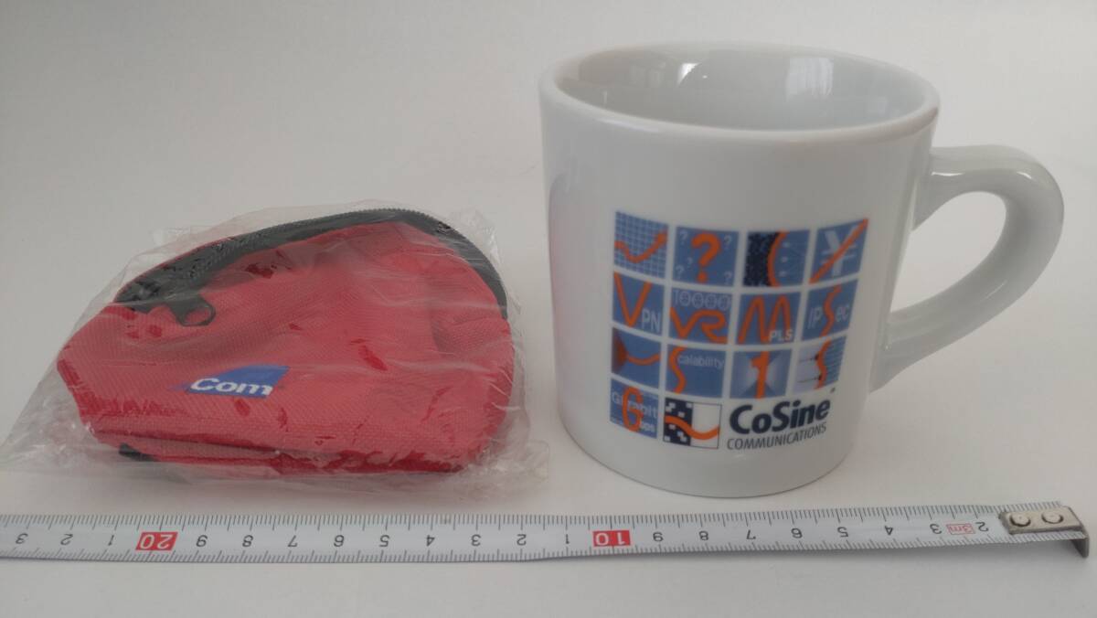 3Com ポーチ / CoSine COMMUNICATIONS マグカップ  ノベルティ 【未使用品】拍卖
