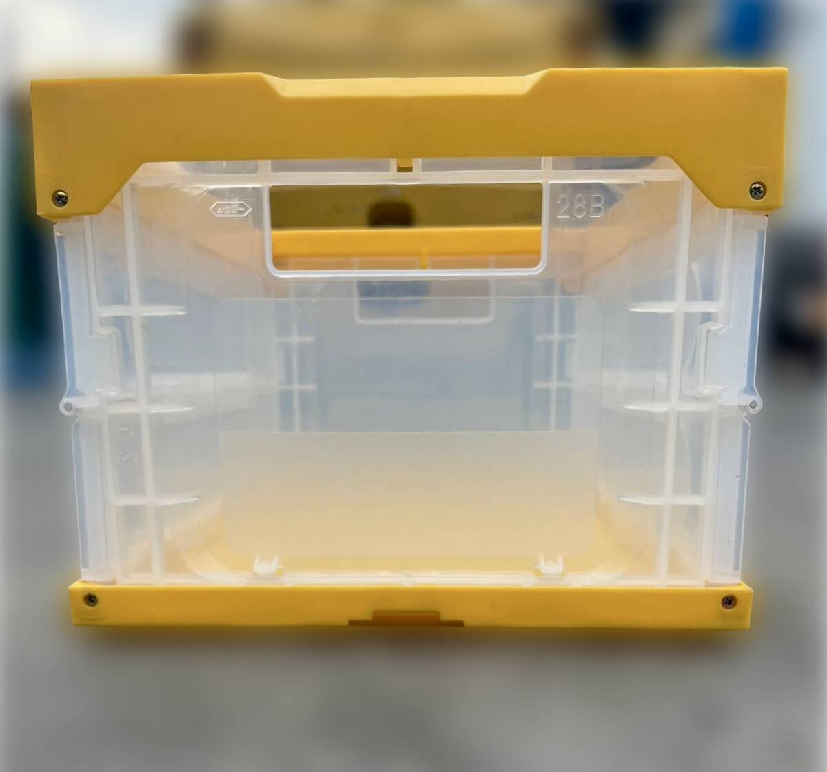 ※茨城引取限定※【10個】【未使用品】折りたたみ コンテナ オリコン 27L ボックス 収納ボックス 衣装ケース クリア 黄色 ケース 仕分け拍卖