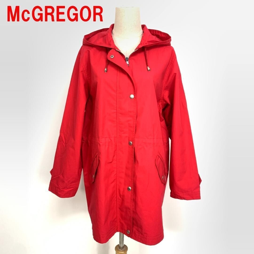 A4955 マックレガー ジャンパー マウンテンパーカーMcGREGOR コットン レッド フード付き 綿 赤 M拍卖
